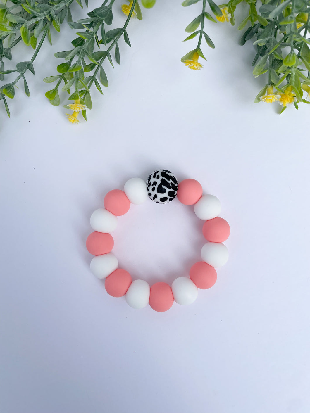 Grapefruit Cow Teether Ring