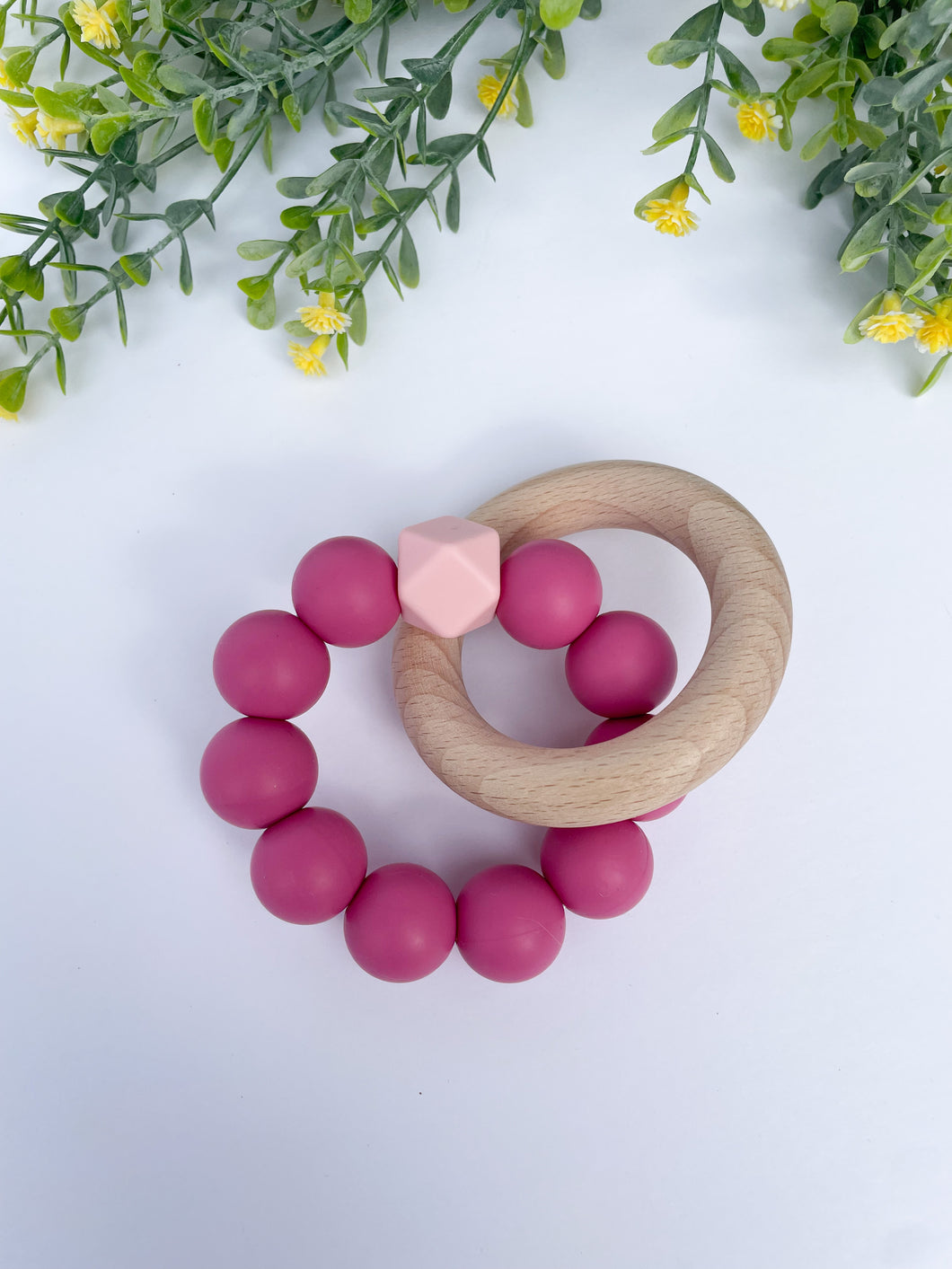 Rosey Pink Teether Ring