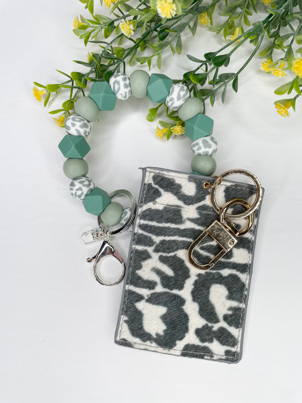 Matching leopard wristlet and wallet set