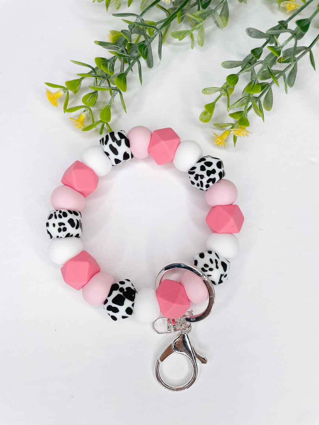 Candy Pink Cow wristlet