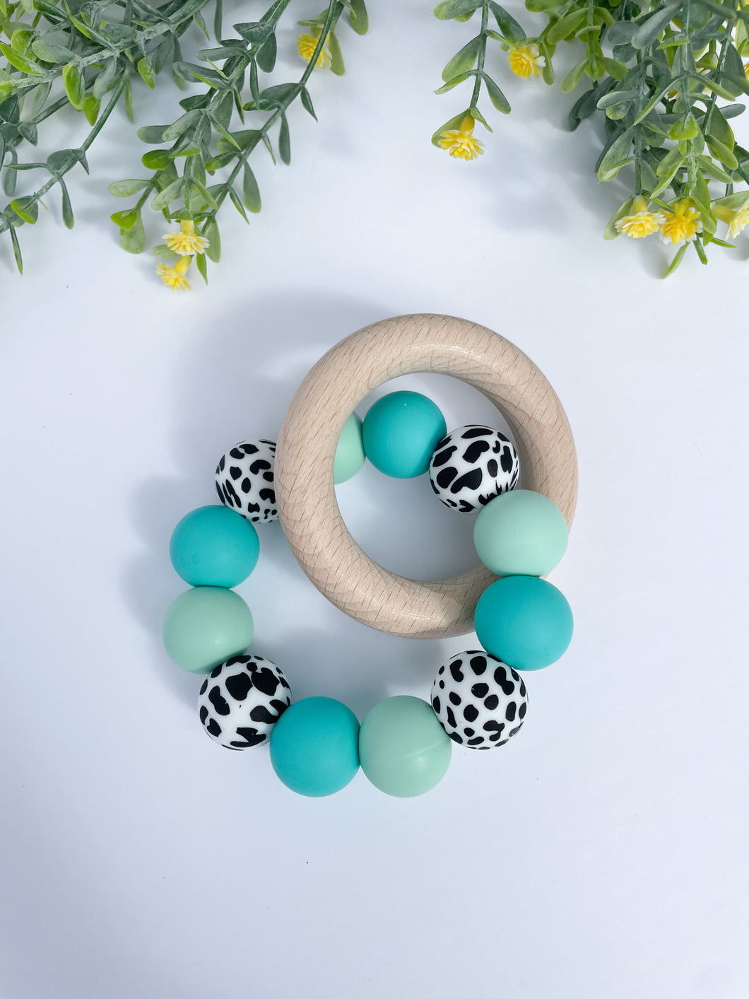 Turquoise Cow Teether Ring