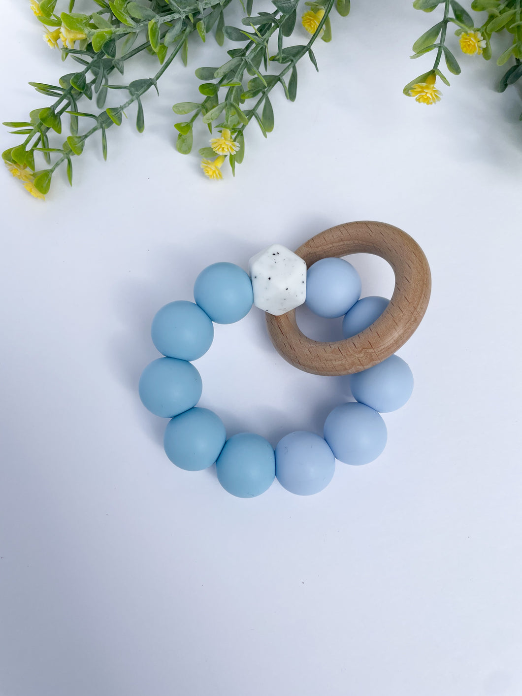 Speckled Blue Teether Ring